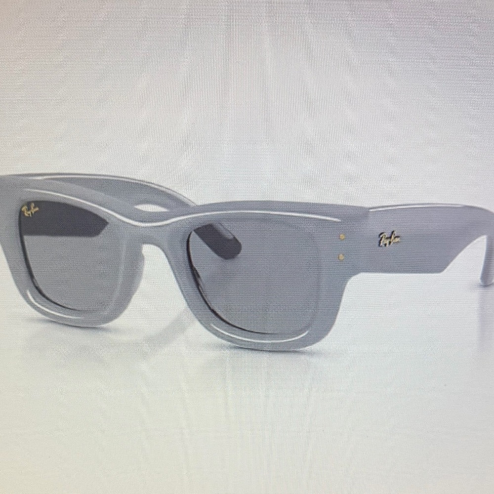 Ray-Ban Square Sunglasses in Light Gray with Gray Lenses